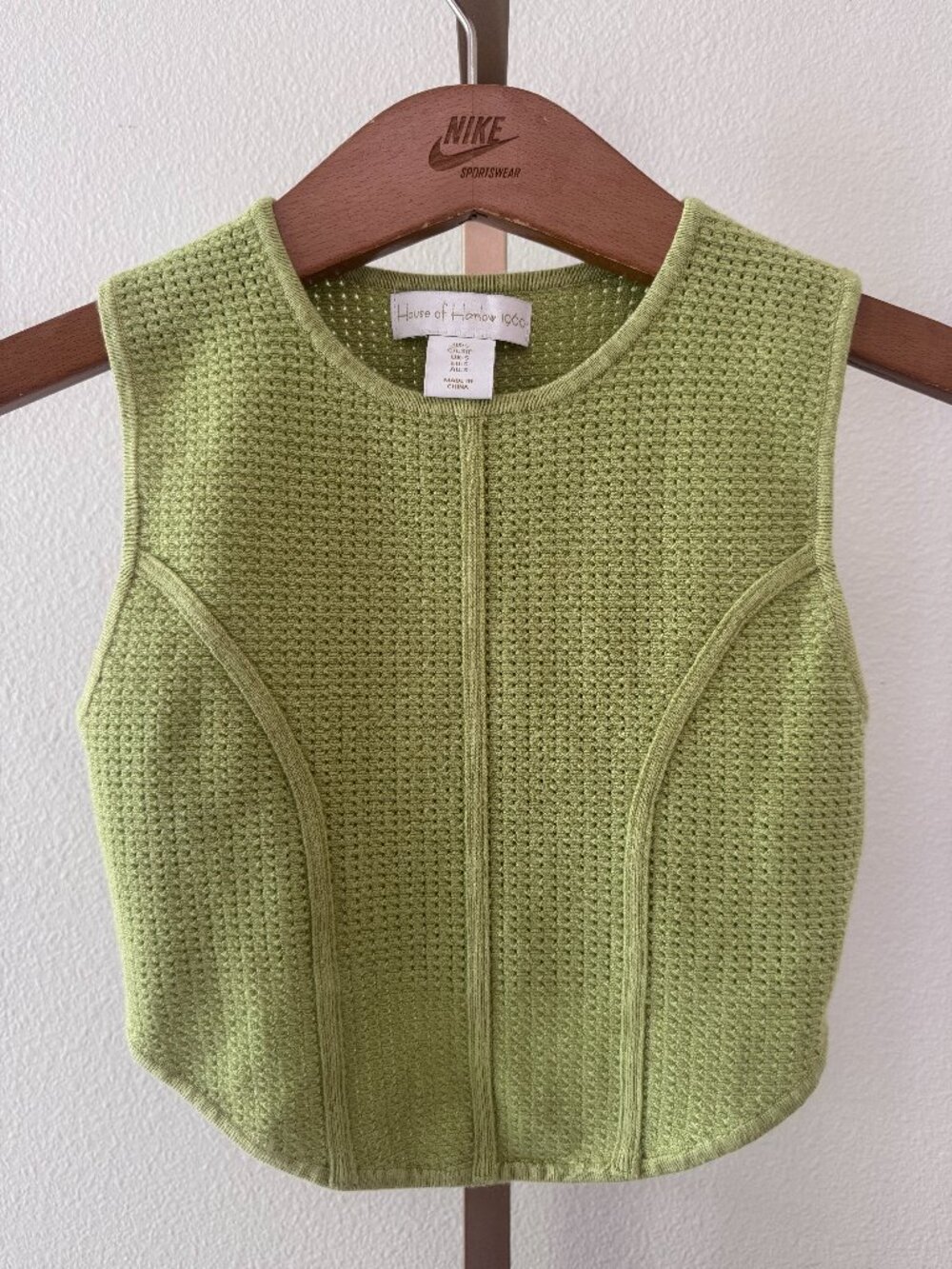 House of Harlow 1960 Chartreuse Textured Crop Tank Top Size Small
